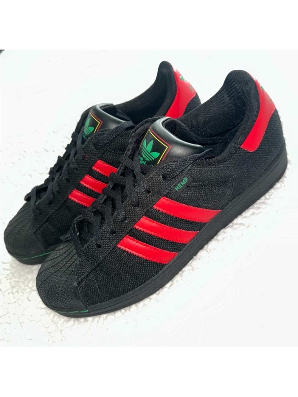 Mens ADIDAS HEMP SUPERSTAR red green yellow black 10.5
